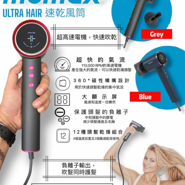 Momax ULTRA HAIR Ultra-Speed ION Hair Dryer HL10