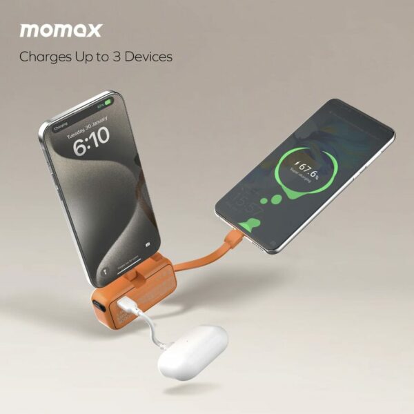 Momax 1-Power Mini 5000mAh 3-in-1 USB-C Battery Pack IP130